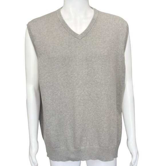 Duluth Trading Sweater Vest Mens 2XL Gray Cotton Blend VNeck Sleeveless Pullover - Picture 1 of 6